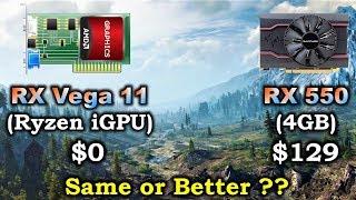 RX Vega 11 Ryzen iGPU vs RX 550  Ryzen 5 2400G  1080p 1440p Gameplay Benchmark