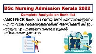 AMCSFNCK Ranklist- Complete Analysis.... എത്ര റാങ്ക് വരെയുള്ളവർക്ക് അഡ്മിഷൻ കിട്ടും.....