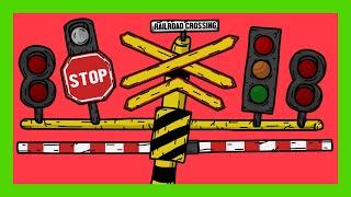 Wow Funny Railroad Crossing Train Animation - Level Crossings Signals and Signs