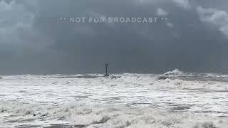 07-07-2024 Matagorda Beach TX - Big Waves Ahead of Expected Hurricane Beryl