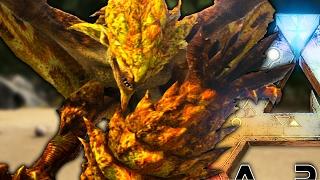 ARK Survival Evolved - MONSTER HUNTER MOD UPDATE NEW SPECIAL ATTACKS GOLD RATHIAN  Gameplay 