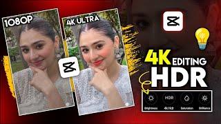 How To Make Normal Video Ko 4K HDR Kaise Banane  How To Convert Simple Video To 4K Ultra In Capcut