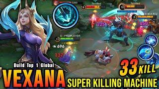 33 Kills Powerful Midlane Vexana 100% Killing Machine - Build Top 1 Global Vexana  MLBB