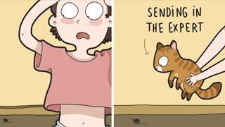 Artist Illustrates Hilarious Moments In The Life Of Every Cat Owner