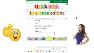 cara membuat titik dua sejajar di excel