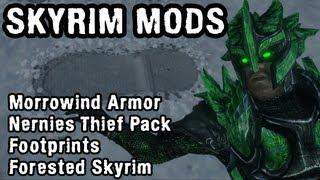 Skyrim Mod Spotlight Morrowind Armor Nernies Thief Pack Footprints Forested Skyrim