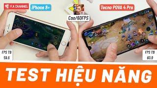 TEST HIỆU NĂNG POVA 4 PRO VS IPHONE 8 PLUS - SAU 5 NĂM APPLE A11 CÓ ĂN ĐƯỢC HELIO G99?