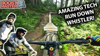 AMAZING RUN DOWN WHISTLER with Seths Bike Hacks and Singletrack Sampler  Jordan Boostmaster