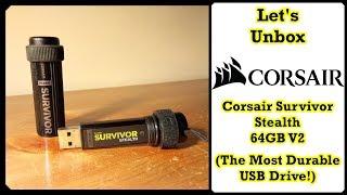 Unboxing Corsair Survivor Stealth 64GB V2 The Most Durable USB Drive?