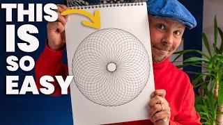 Amazing geometric ART hack Easy circle design️#shorts #geometricart #drawing #art