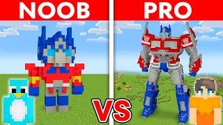 NOOB vs PRO OPTIMUS PRIME Transformer House Build Challenge in Minecraft