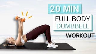 20 min FULL BODY WORKOUT With Dumbbells  Sculpt + Strengthen  Low Impact  No Repeats