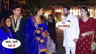 Sara Ali Khan and Her Mom Jealous n Ignores of Saif Ali Khan & Kareena  Armaan Engagement Party