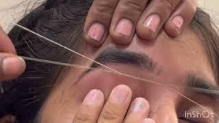 Thick eyebrow threading  eyebrow threading threading tutorial for beginners