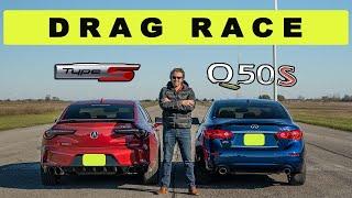 2021 Acura TLX Type S vs Infiniti Q50 Red Sport there was no hope Drag and Roll Race.