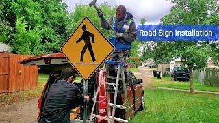 How To Install Road Sign On The Ground Of the Back Alley Construction Tips & Tricks