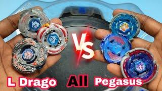 All L Drago vs All Pegasus  Beyblade battle Metal Series  In Hindi
