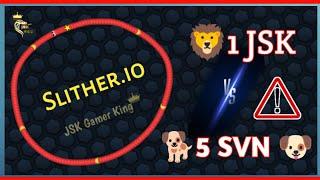  1 JSK  5 SVN   Awesome Fight in Slither.io  #gaming #trending #slithersnake