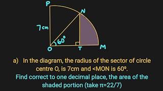 Area of shaded portion  WAEC 2023  Question 13