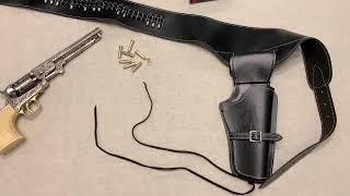 Кобура для револьвера кожаная Leather cartridge belt for one revolver with 24 bullets Denix 707