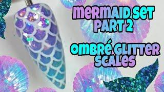 ‍️ MERMAID SCALES OMBRE  Gel polish nail art design