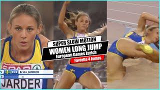 Super SlowMotion Top 4 Women Long Jump European Championship Zurich - part 1