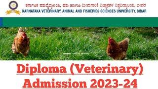 Diploma Veterinary Admission 2023-24  KVAFSU Bidar Veterinary Diploma Admission  How To Apply?