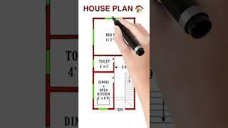 12 x 22 Ghar Ka Naksha 1 bhk Design 12 x 22 House Plan #viralvideo #BuildMyHome #ytshorts