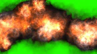 Fire Cloud Explosion green screen effect + blue & black screen backgrounds