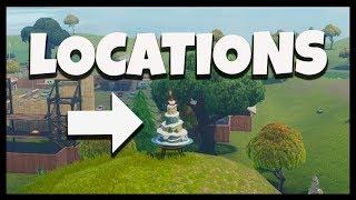 Fortnite All Birthday Cake Locations Dance In Front Of Different Birthday Cakes