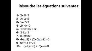 résoudre une équation 10 EXEMPLES  AVEC SOLUTIONS