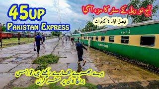 Light Rain & Most Green Branch Line  Faisalabad to Gujrat on 45UP Pakistan Express