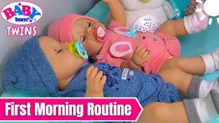 Baby Born Twins Emma & Ethan  Newborn Babies Morning Routine With Feeding