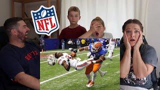 Family of Rugby Fans Reacts to NFL Footballs Biggest Hits Ever Youtube Video