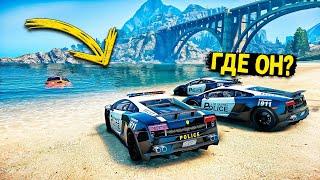 ГДЕ ОН? УШЕЛ ОТ ПОГОНИ ПОД ВОДОЙ ПОЛИЦЕЙСКИЕ ПОГОНИ В GTA 5 RP