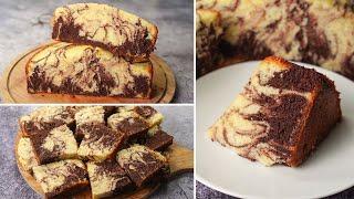 Super Soft Marble Cake Recipe Without Oven  Easy Vanilla Chocolate Cake Recipe  Yummy