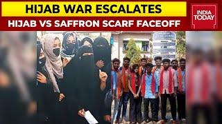 Karnataka  Hijab Vs Saffron Scarf Faceoff Students Hit Streets Studies On Back-Burner