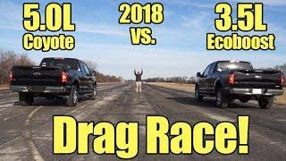 2018 Ford F150 3.5L Ecoboost vs 5.0L V8 Coyote Drag Race Its Kunes Country Prize Fights