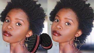 HOW TO USE A CURL SPONGE TWIST SPONGE ON NATURAL HAIR  HOW TO GET THE PERFECT AFRO  #4chair