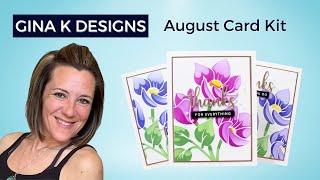 GINA K DESIGNS August 2022 Card Kit Inspiration & Swatching + 3 cards