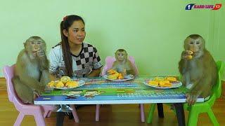 Smart Little Kako Luna And Olly Eating Fruits