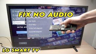 LG Smart TV Fix No Audio Coming Out