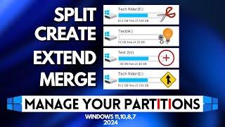 How to CreateSplitExtendMerge a Partition in Windows 111087  100% Free