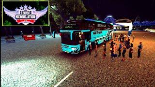 DRIVING THE MERCEDES BUS  NIGHT TOUR MOD GAME PLAY VIDEO  BUS SIMULATOR INDONESIA