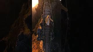 Walking down the stairway to heaven in Madeira while hiking from Pico Arieiro to Pico Ruivo