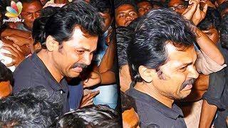 Karthi breaks down in tears at fans funeral  Latest Tamil Cinema News  Death