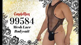 Candyman 99584 Mesh Lace Bodysuit Mens Underwear - Johnnies Closet