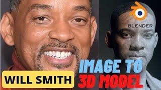 Facebuilder Blender  Convert Image to 3D Model WILL SMITH Keentools Facebuilder  Blender Tutorial