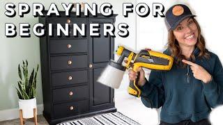 Using A Paint Spray Gun for Beginners  Smooth Furniture Makeover