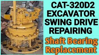 How to repair Cat-320D2 Excavator Swing Drive Cat Excavator Swing Bearing Replacement